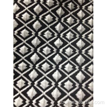 Siyah beyaz elmas şekli hava tabakası jakarlı kumaş